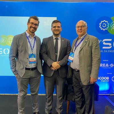 Diego Piazza, conselheiro federal eng. mec. Lucas Carneiro, e eng. aeron. Maurício Pazini