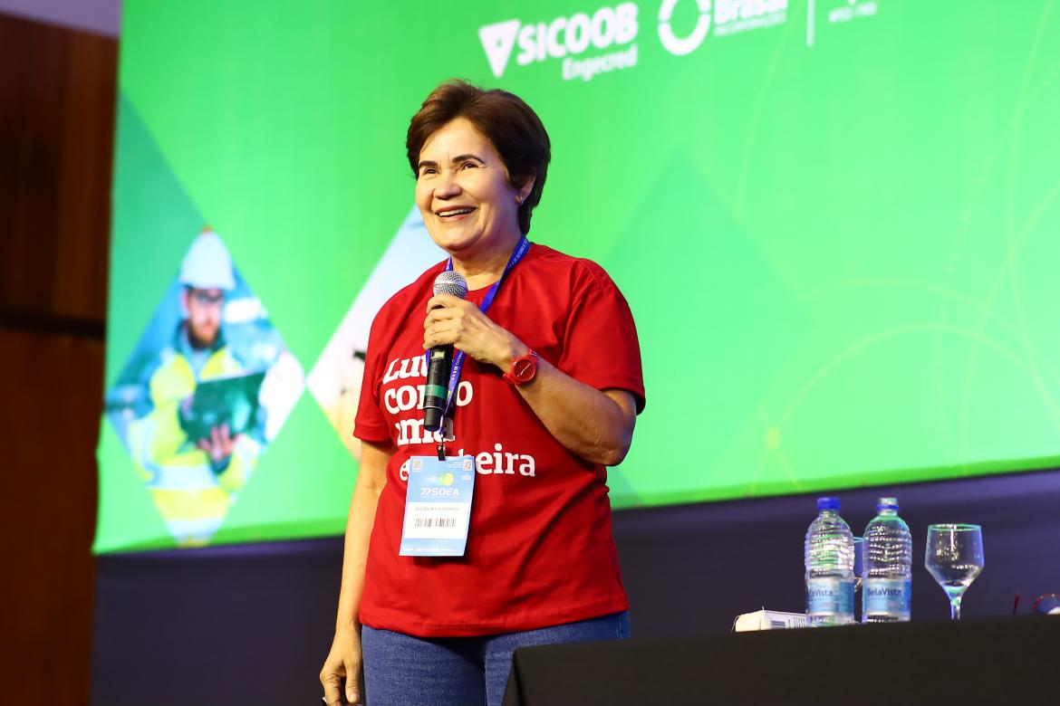 A diretora executiva da Mútua, eng. agr. Giucélia Figueiredo, externou sua admiração pelos fiscais em seu discurso no encerramento da manhã