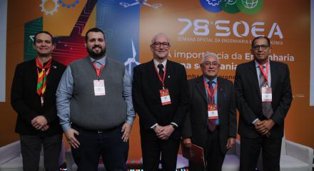 Engenheiros eletricistas Eduardo Souto, coordenador nacional da Câmara de Engenharia Elétrica, Diogo Lisboa, Sérgio Maurício, Marcos Drago, e Robson Barbosa